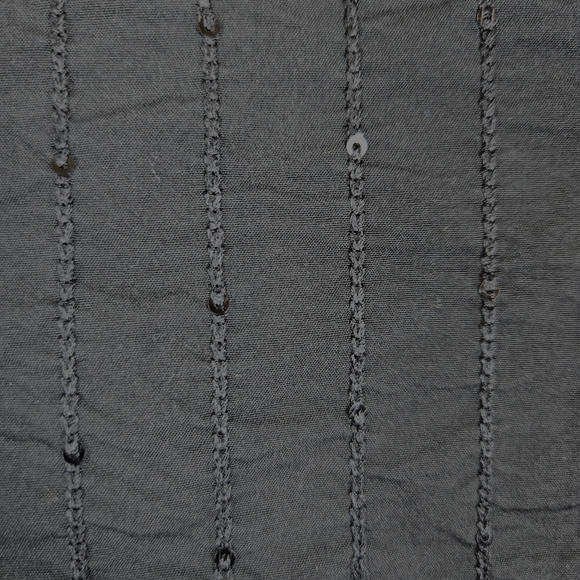 Lafayette 148 New York Blouse Women 14 Black Sequins Embroidered Striped FLAWED - Picture 6 of 16